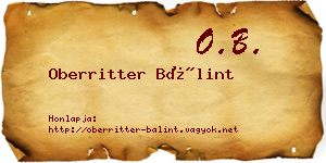 Oberritter Bálint névjegykártya